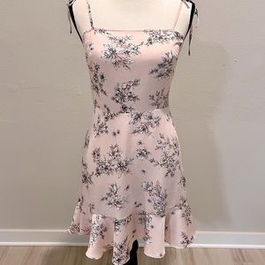 Pink floral light dress